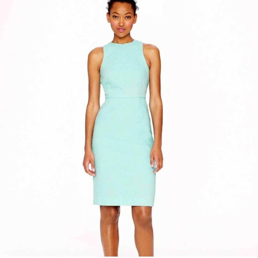 J. Crew Women's Matelasse Sheath Dress, Blue/Green, 00